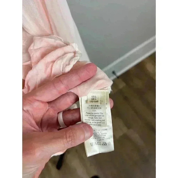 Pilcro Anthropologie Noemie Pink Tie Dye Button Up Shirt Flowy Lightweight L - Picture 9 of 11